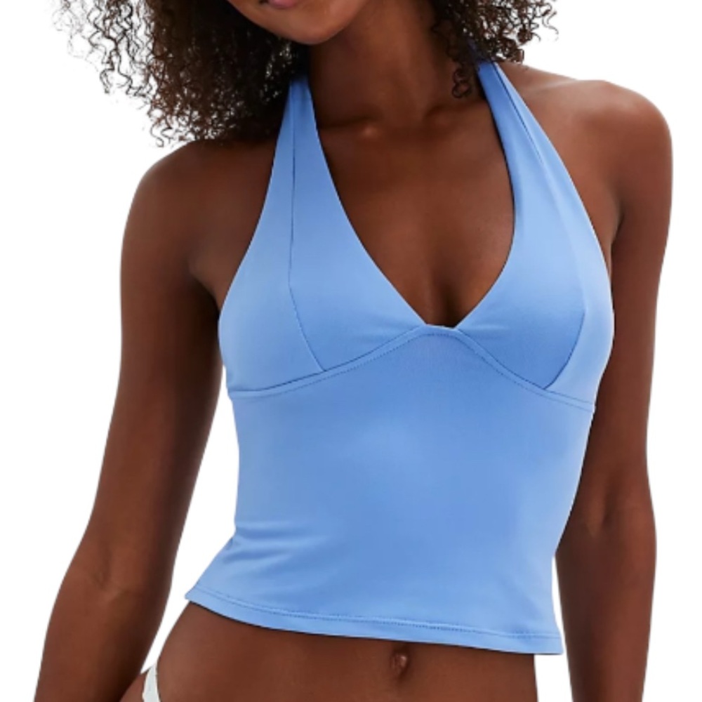 Free People Still Here Blue Halter Cami